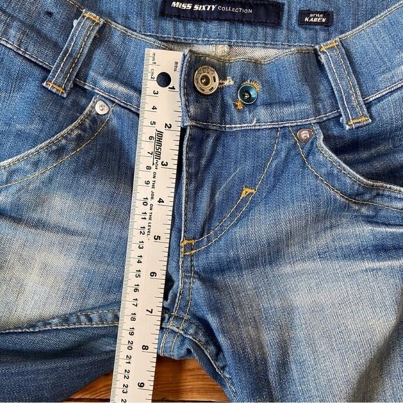 MISS sixty Karen jeans low rise light wash blue denim 98% cotton stretch size 25 - Picture 11 of 12